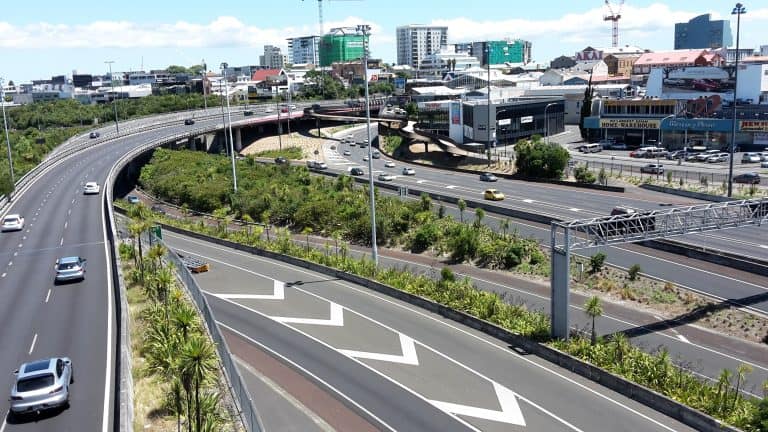 Auckland's motorways run right through the city